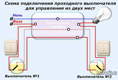 Проходной выключатель из обычного своими руками (схема, видео)