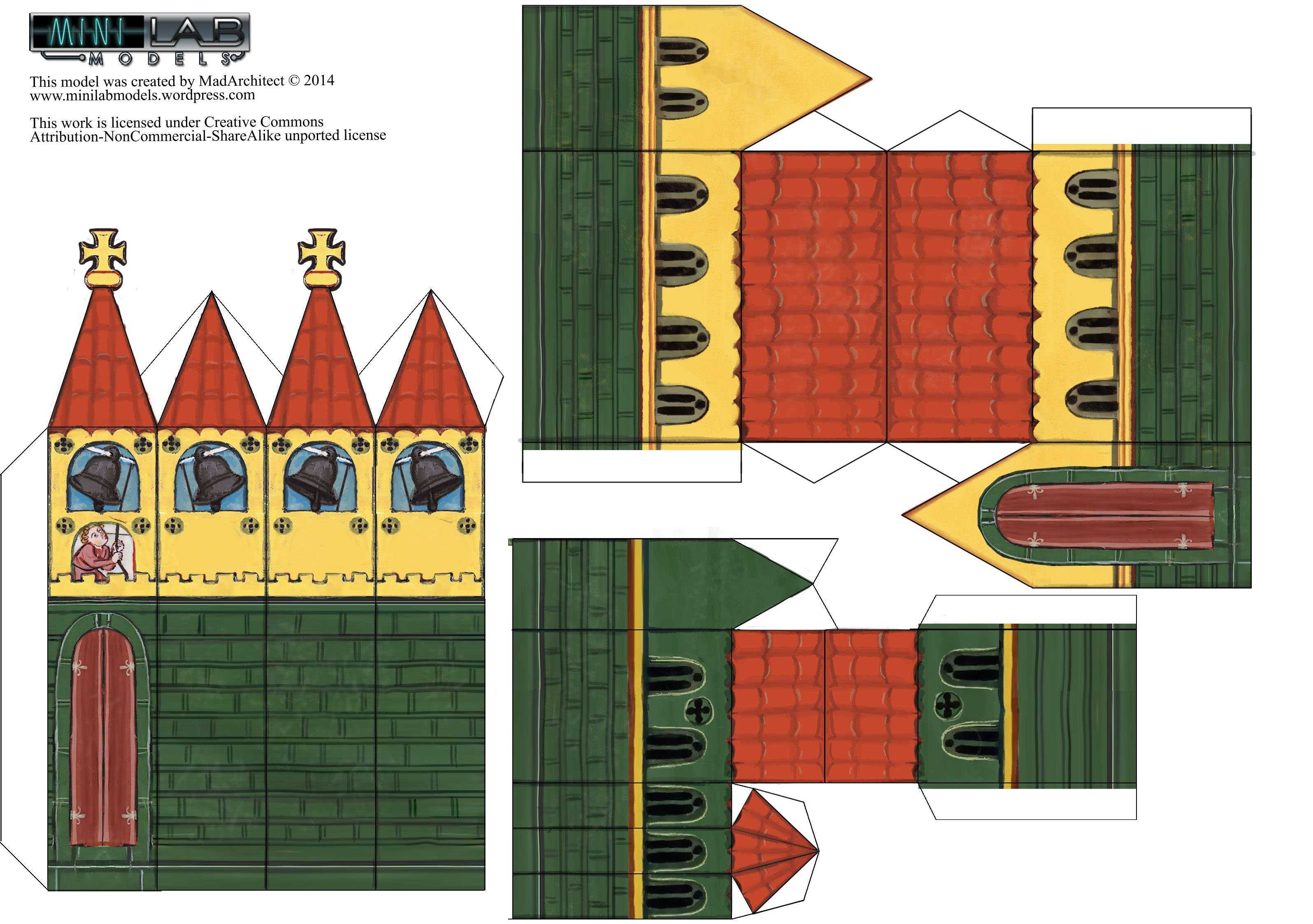Замок средневековья пошаговая поделка с шаблонами