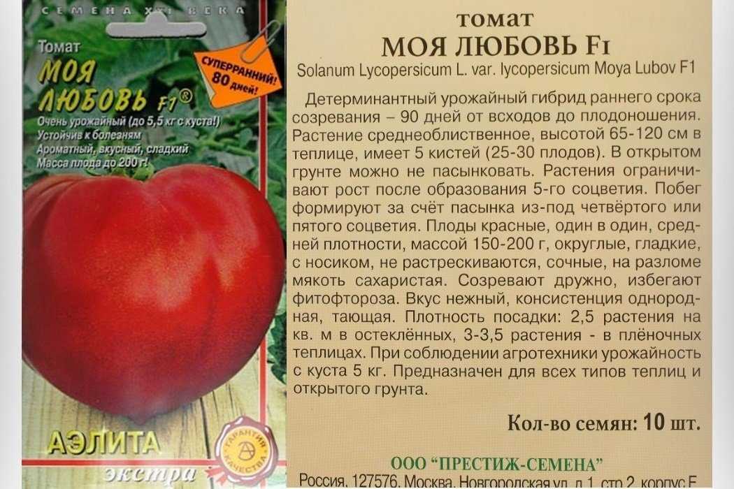 Описание помидоров Моя любовь f1, основные характеристики Положительные и отрицательные качества сорта Как вырастить рассаду помидоров Уход за культурой после высадки в открытый грунт Отзывы