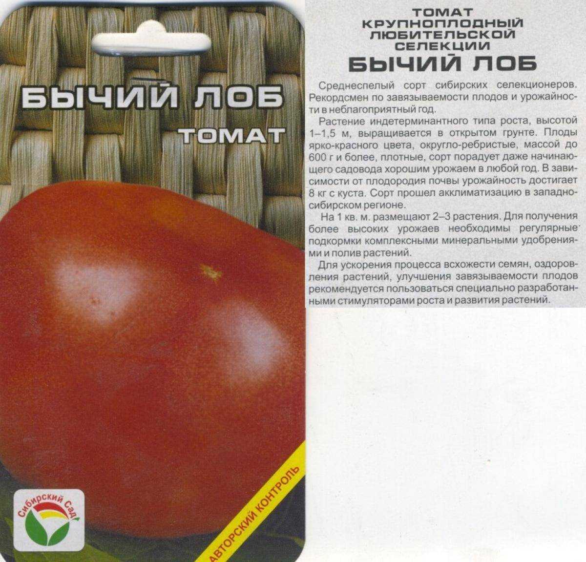 Томат бычий лоб: характеристика и описание сорта, отзывы, фото